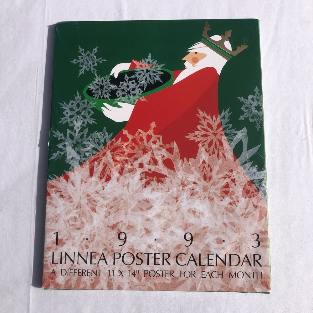 LINNEA POSTER CALENDAR for year 1993 - Complete Can Be Reused 2027 2038 2049